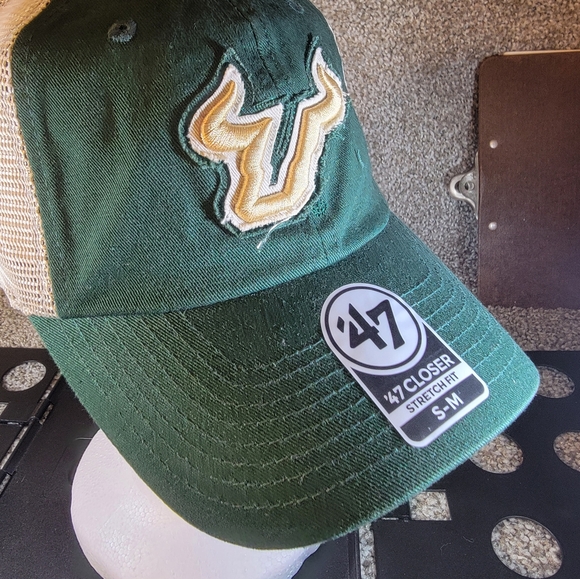University of South Florida Bulls USF Green Mesh Stretch Fit Small Medium - Picture 7 of 12